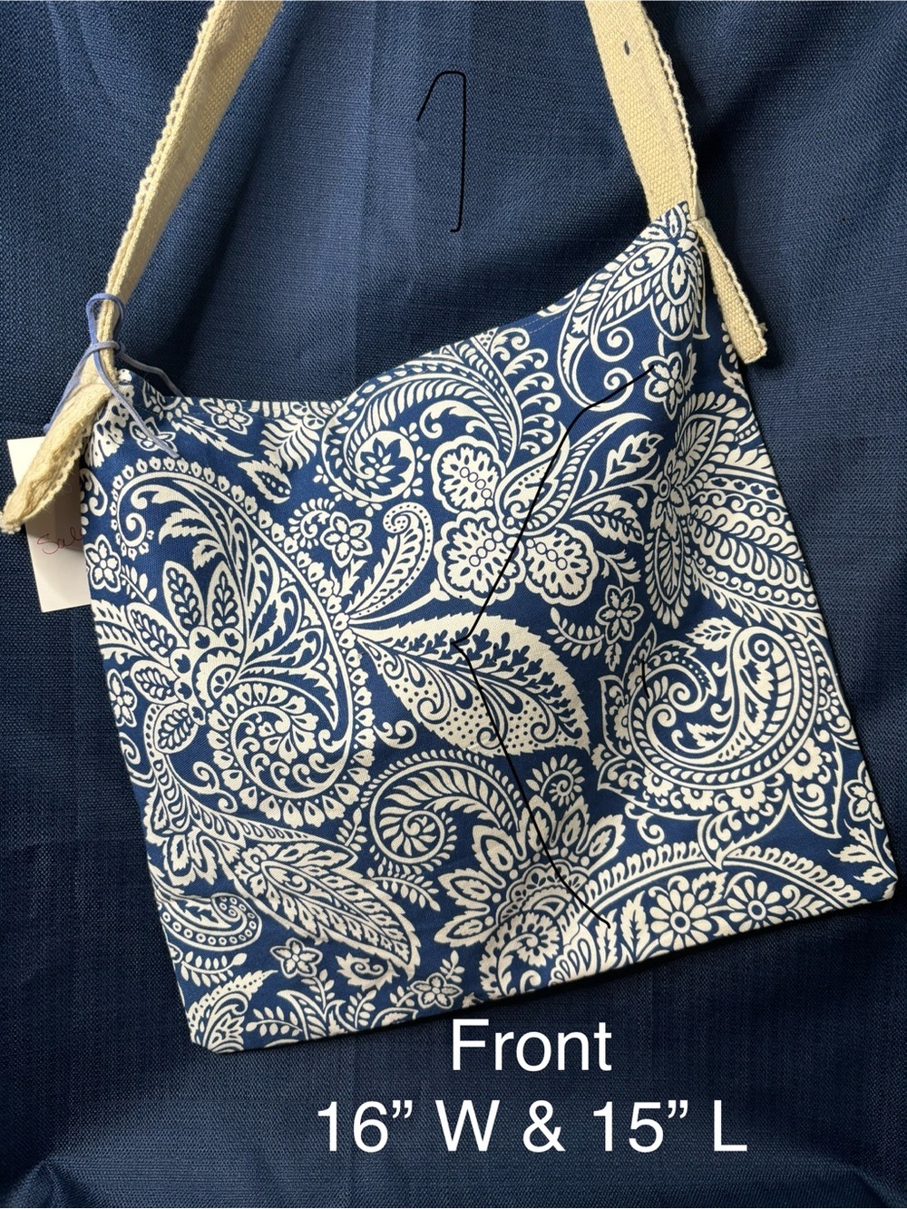 Blue & White Paisley Shoulder Bag - Unbranded